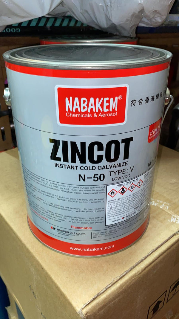 韓國NABAKEM-ZINCOT N-50V鍍鋅漆鉛水油-Galvanic-Rust-Protection (500ml/1L/4L)